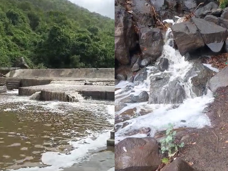 Rains in Junagadh cause springs to overflow at Girnar and checkdemo overflows